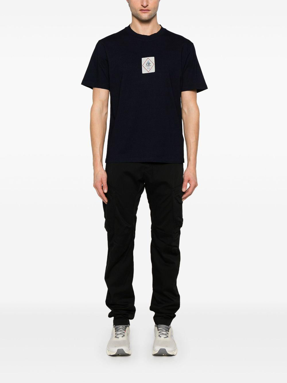 Indigo Jersey Logo T-Shirt 18CMTS187A110056W D08 DENIM NORMAL CP COMPANY