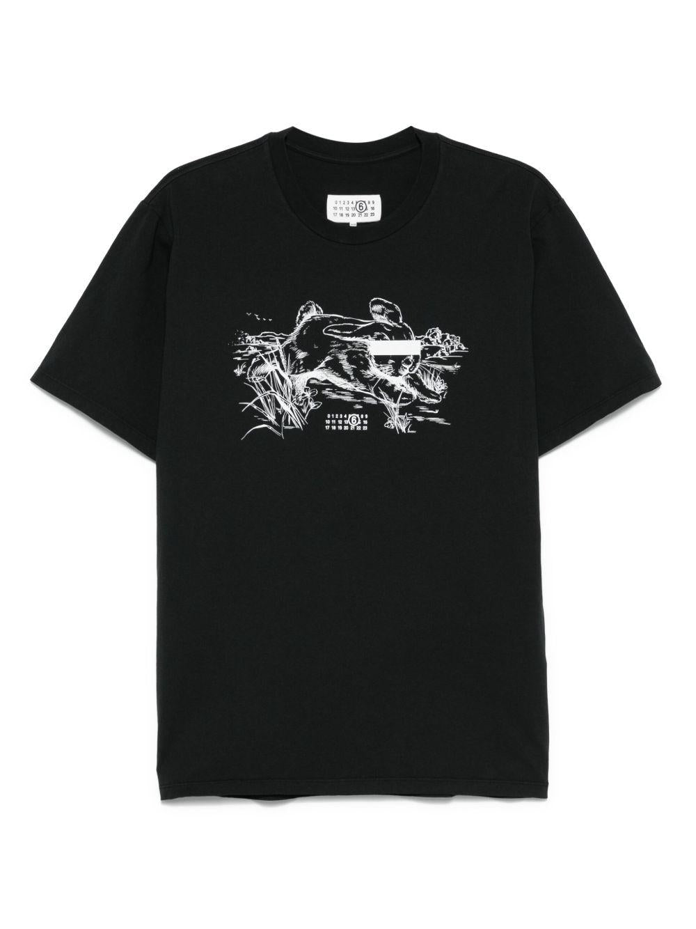 T-shirt con stampa illustrata SH2GC0024M20108 899 MM6 MAISON MARGIELA