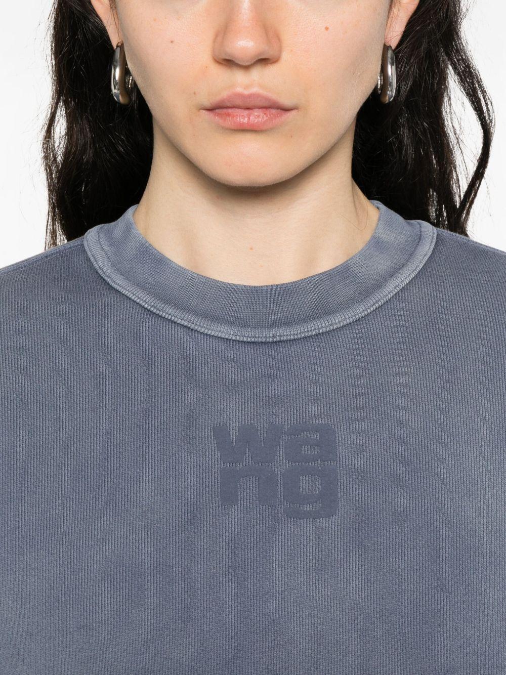Felpa con logo in rilievo<BR/> 4CC3241518 402D WASHED BLUE INK ALEXANDER WANG