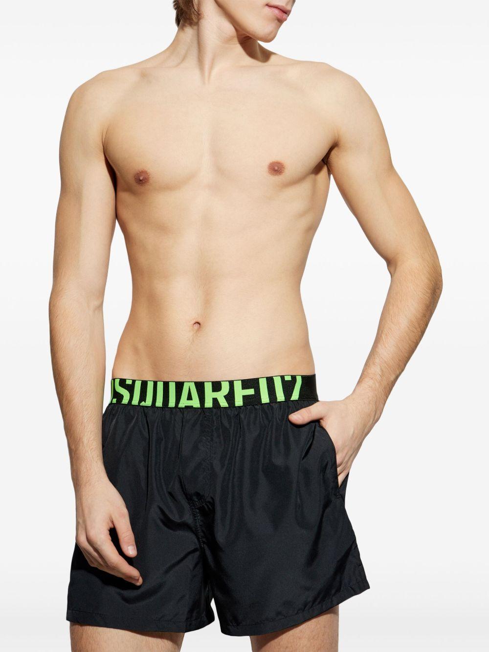 Logo Midi Swim Boxer D7B646040 004 BLACK FLUO DSQUARED2