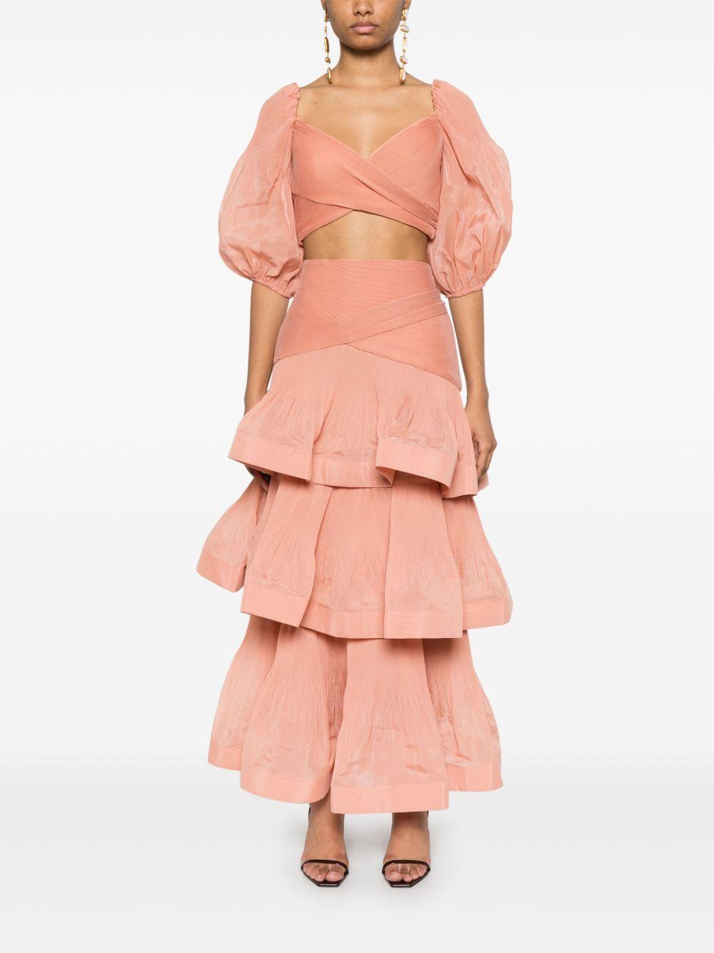 Gonna lunga plissettata 3914SS25R PEACH ZIMMERMANN