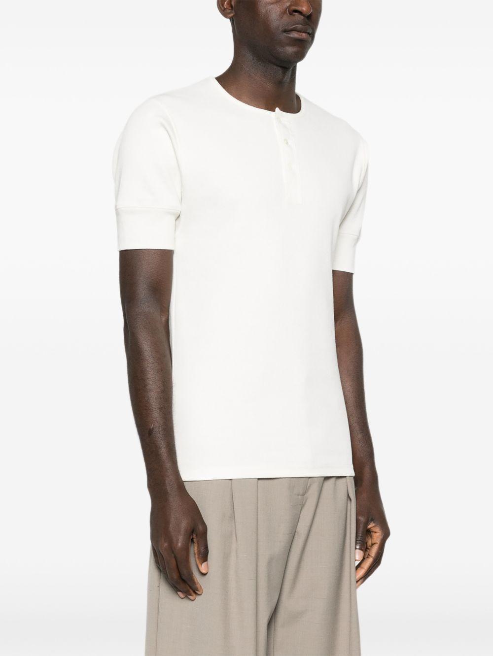 Rib Henley Top in Jersey TS0007LJ1030 WH086 MILK LEMAIRE