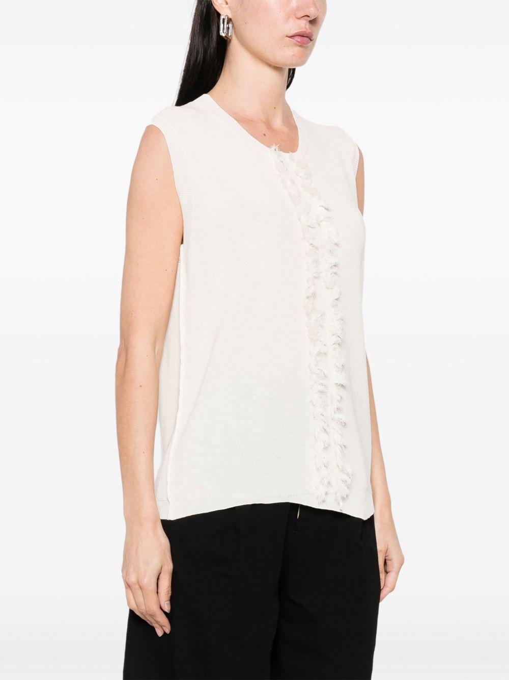 Top smanicato UK7140 UW101 OFF WHITE UMA WANG