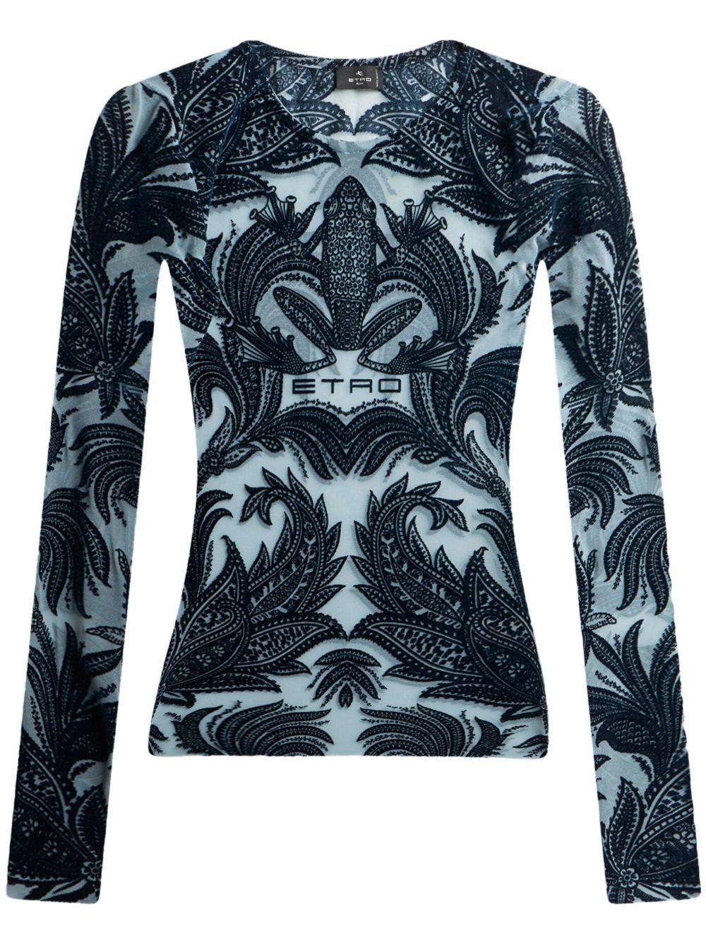 Top in tulle floccato WRJA0038AK801 S9001 ETRO