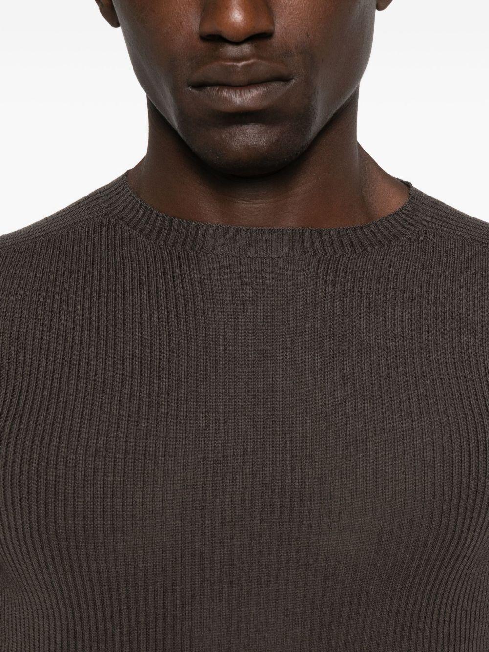 Concordians Ribbed Round Neck RU02E1637RIBM 78 DARKDUST RICK OWENS