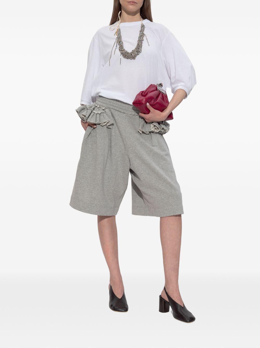 Loose Ruffled Shorts HACUNA3610 813 GREY MELANGE DRIES VAN NOTEN