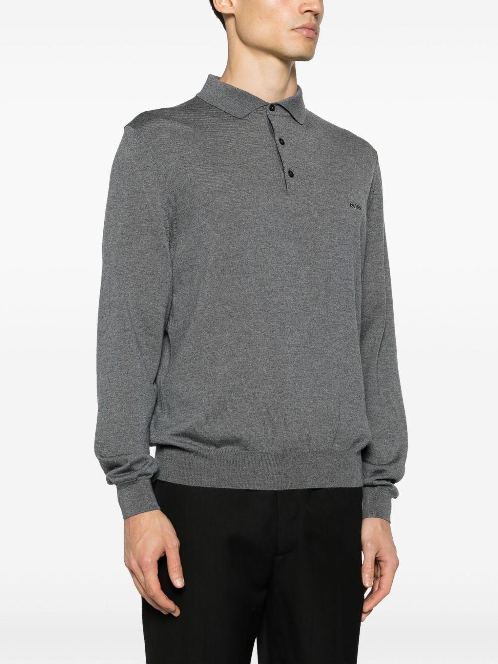 Maglione stile polo 50476357 030 MEDIUM GREY BOSS