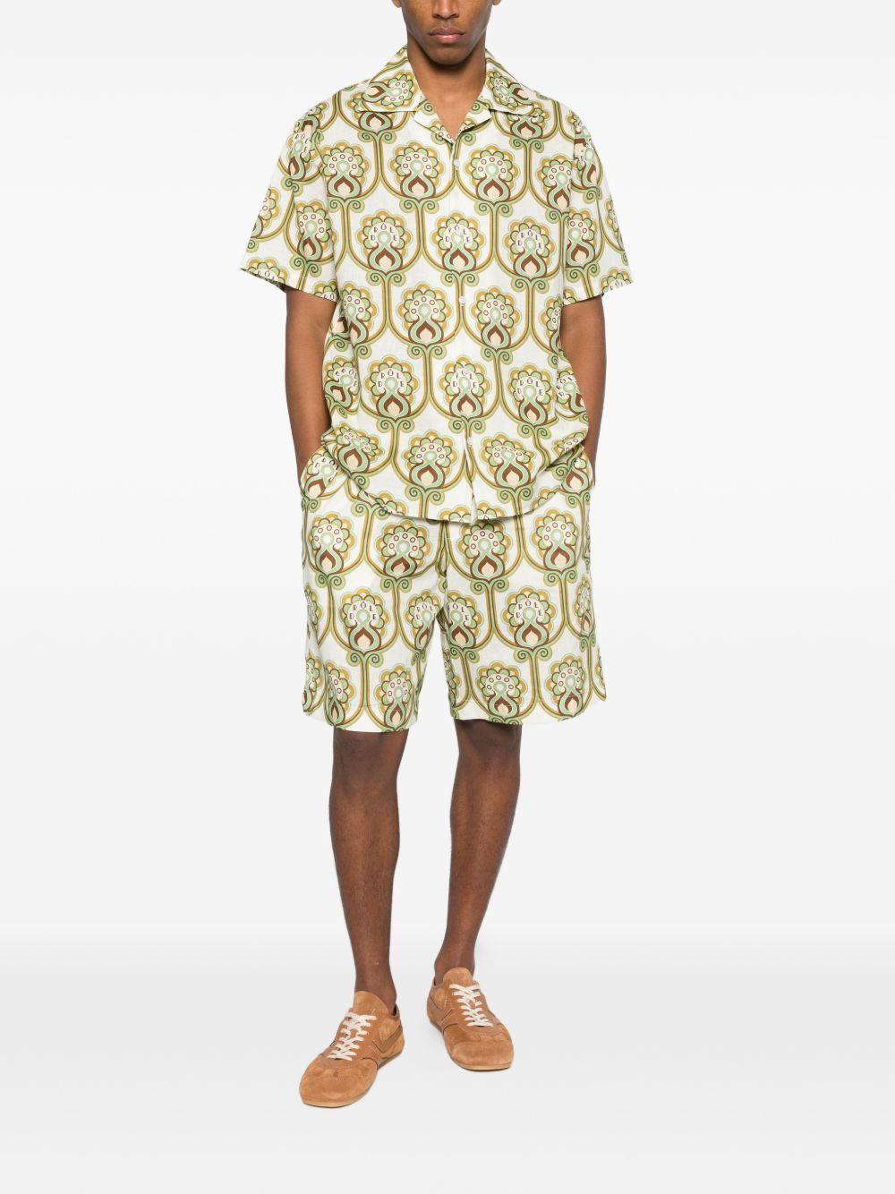Chemise Tapisserie Florale Lin JSH228LI012 GREEN DROLE DE MONSIEUR