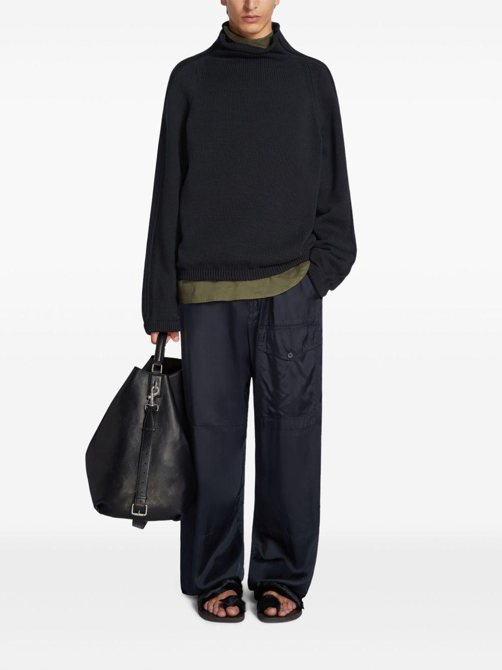 Pantaloni con coulisse in viscosa 2510209111427 509 NAVY DRIES VAN NOTEN