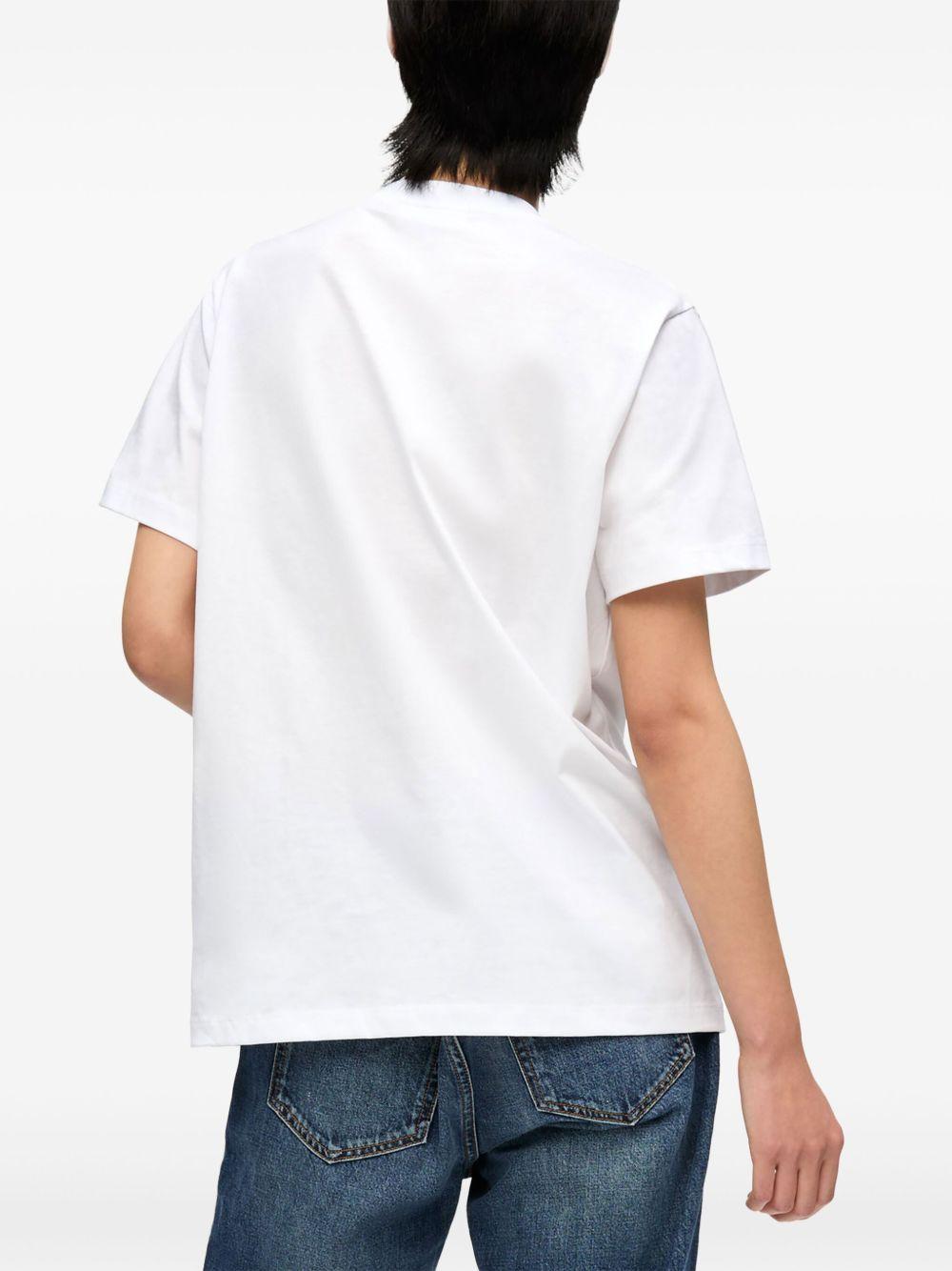 White Basic Cotton Jersey Teddy Relaxed T-shirt T4289 151 BRIGHT WHITE GANNI