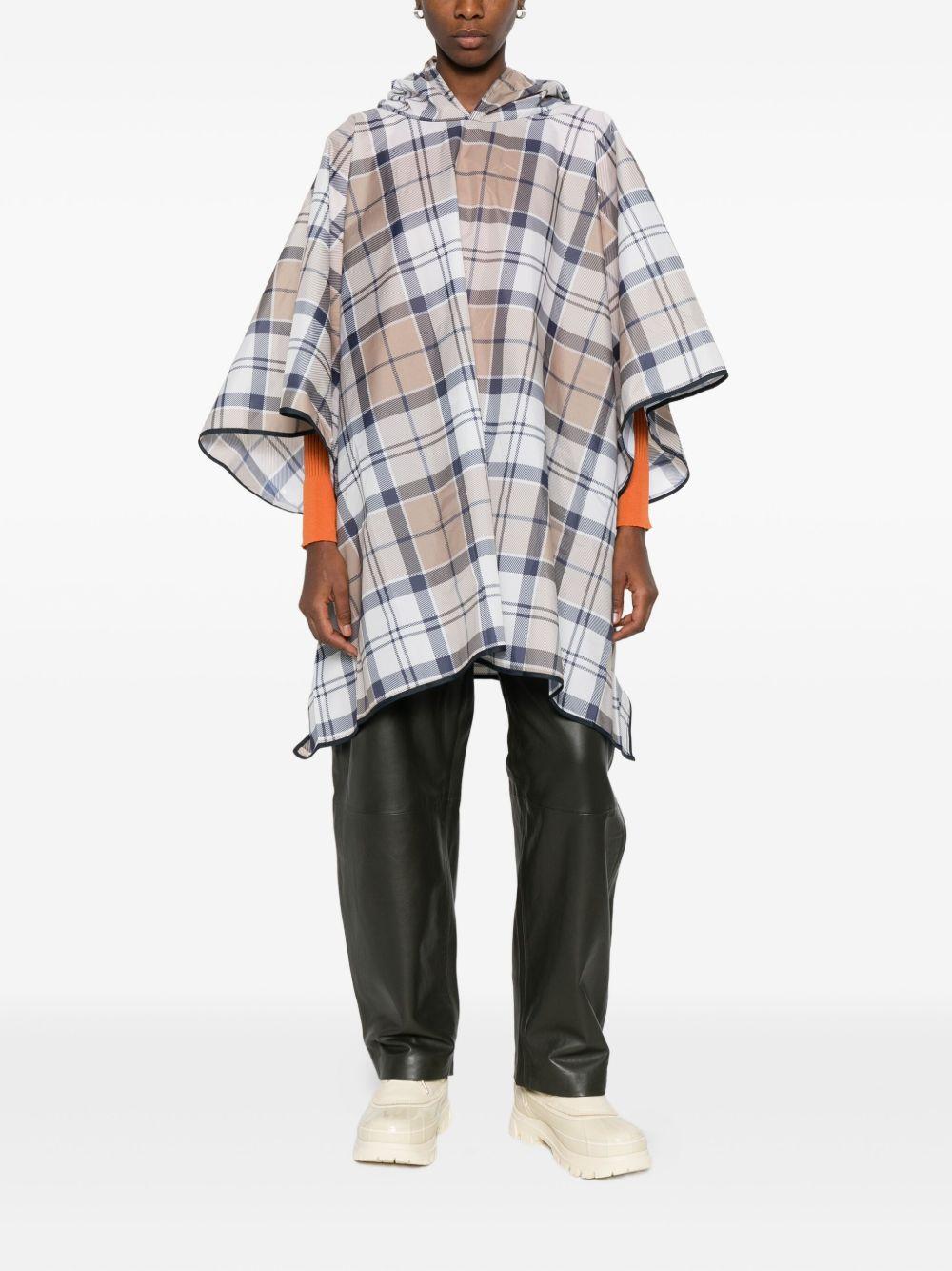 Tartan Poncho LAC0345LAC BR52 HESSIAN NAVY TARTAN BARBOUR