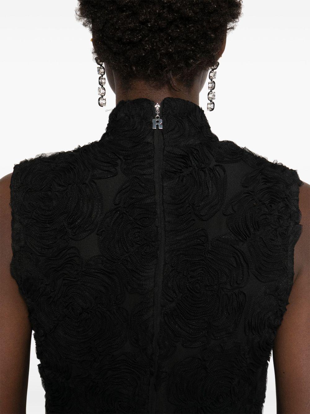 Flower Mesh Maxi Dress 113617100 100 BLACK ROTATE