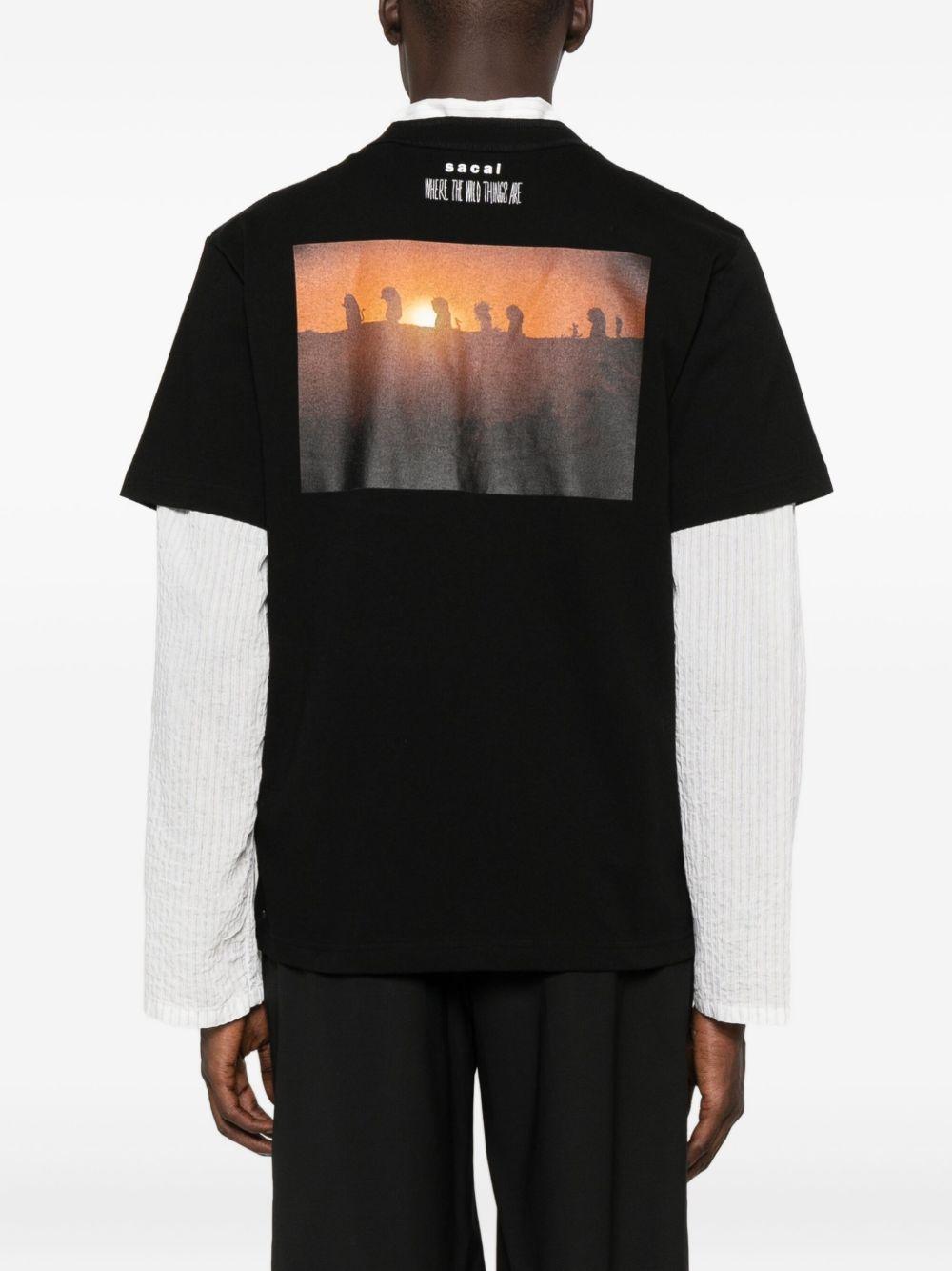 'Where The Wild Things Are' T-shirt 2501007S 001 BLACK SACAI