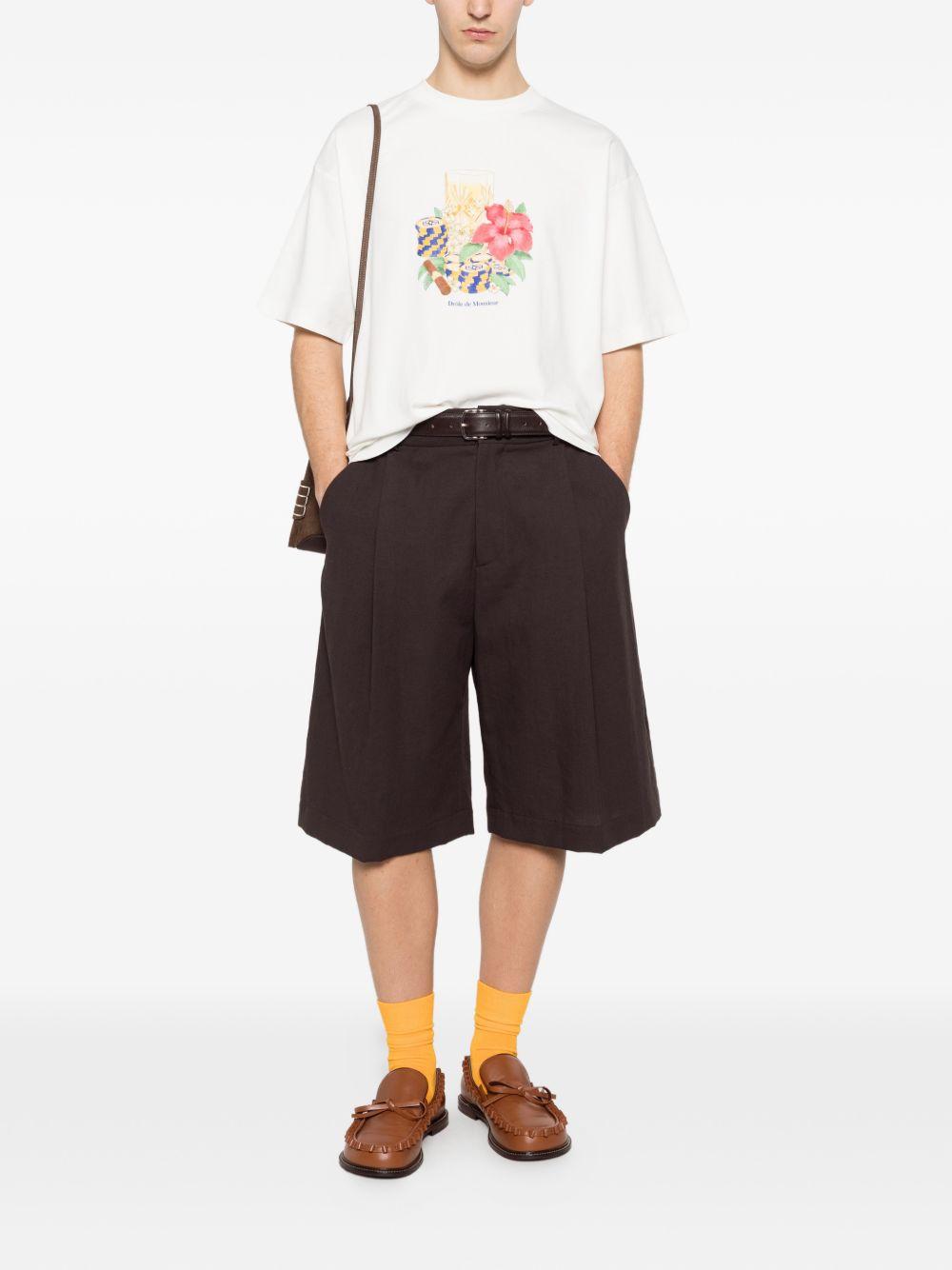 T-Shirt Hibiscus Club KTS300CO002 OFF WHITE DROLE DE MONSIEUR