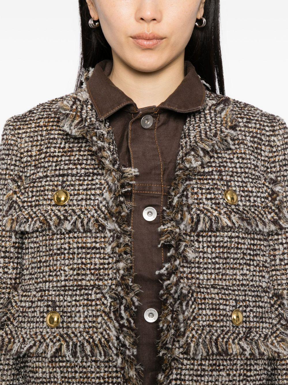 Tweed Denim Jacket 2508045 601 BROWN SACAI