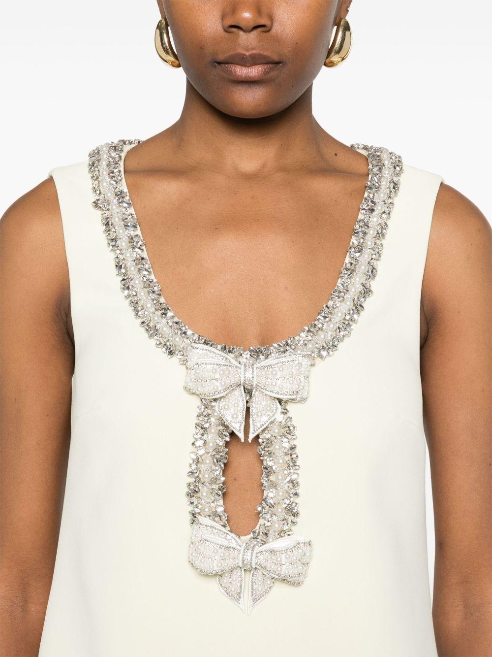 Crepe bow-detail mini dress SS25075SY YELLOW SELF-PORTRAIT