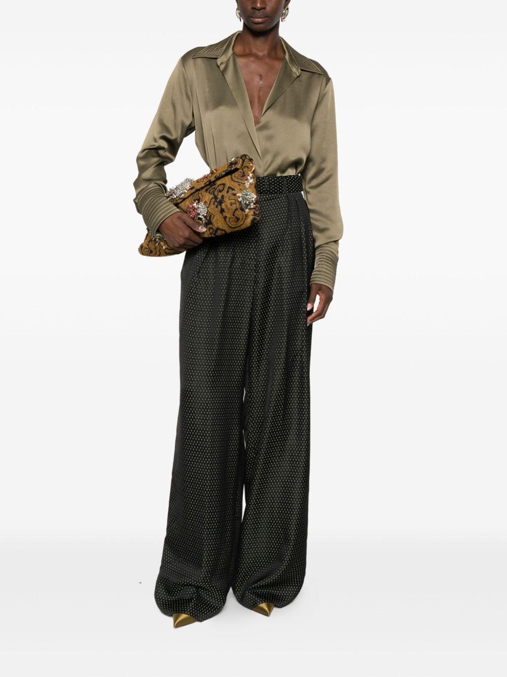 Belted Jacquard Trousers PEACHESBIS2350 900 BLACK DRIES VAN NOTEN
