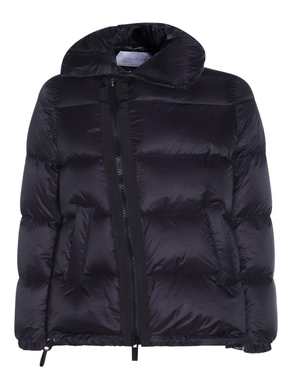 Puffer Jacket con Zip Asimmetrica SCW290 001 BLACK SACAI