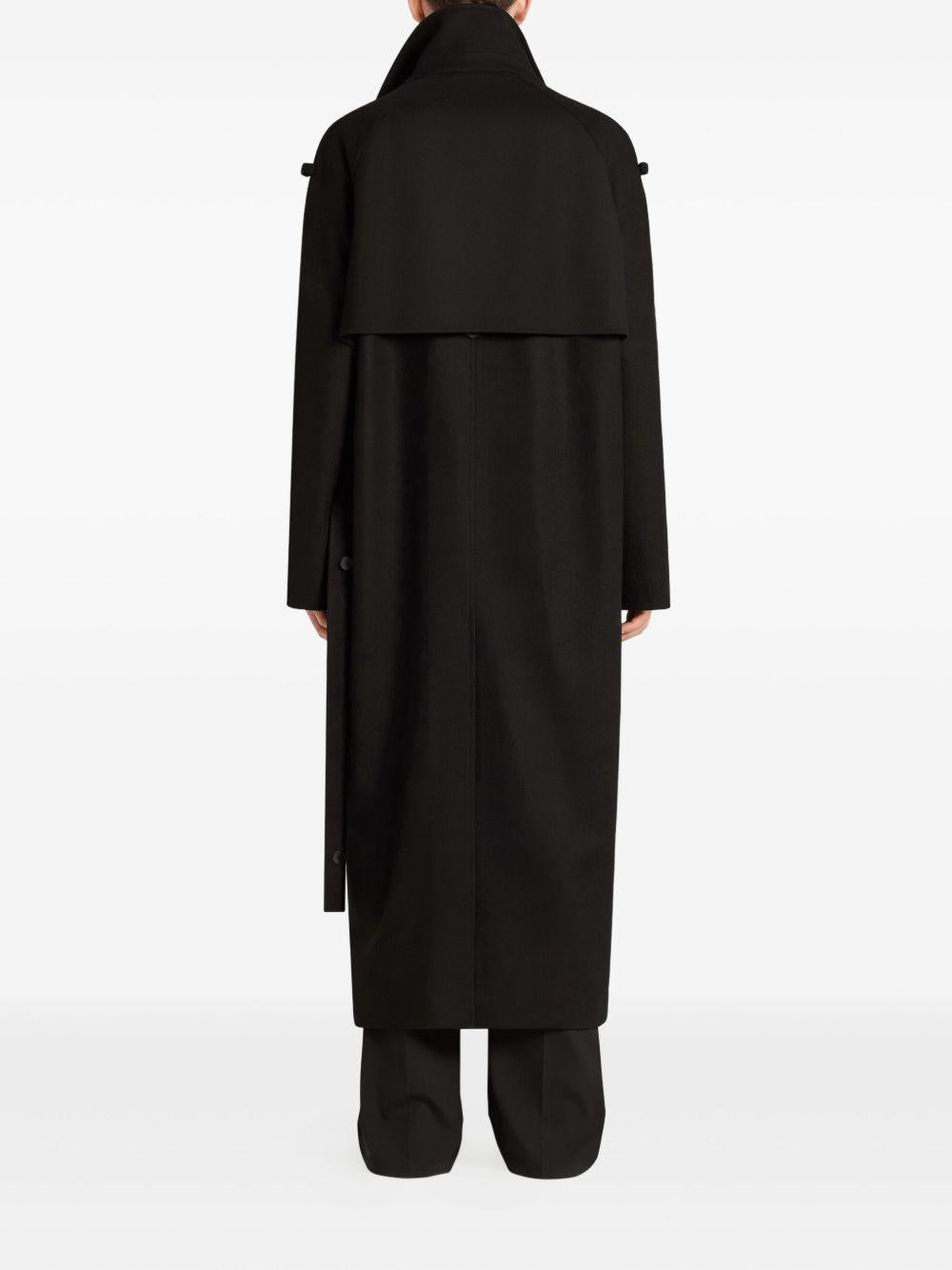 Oblique Wool Trench Coat 325CMA236WO0036 9999 BLACK COURREGES