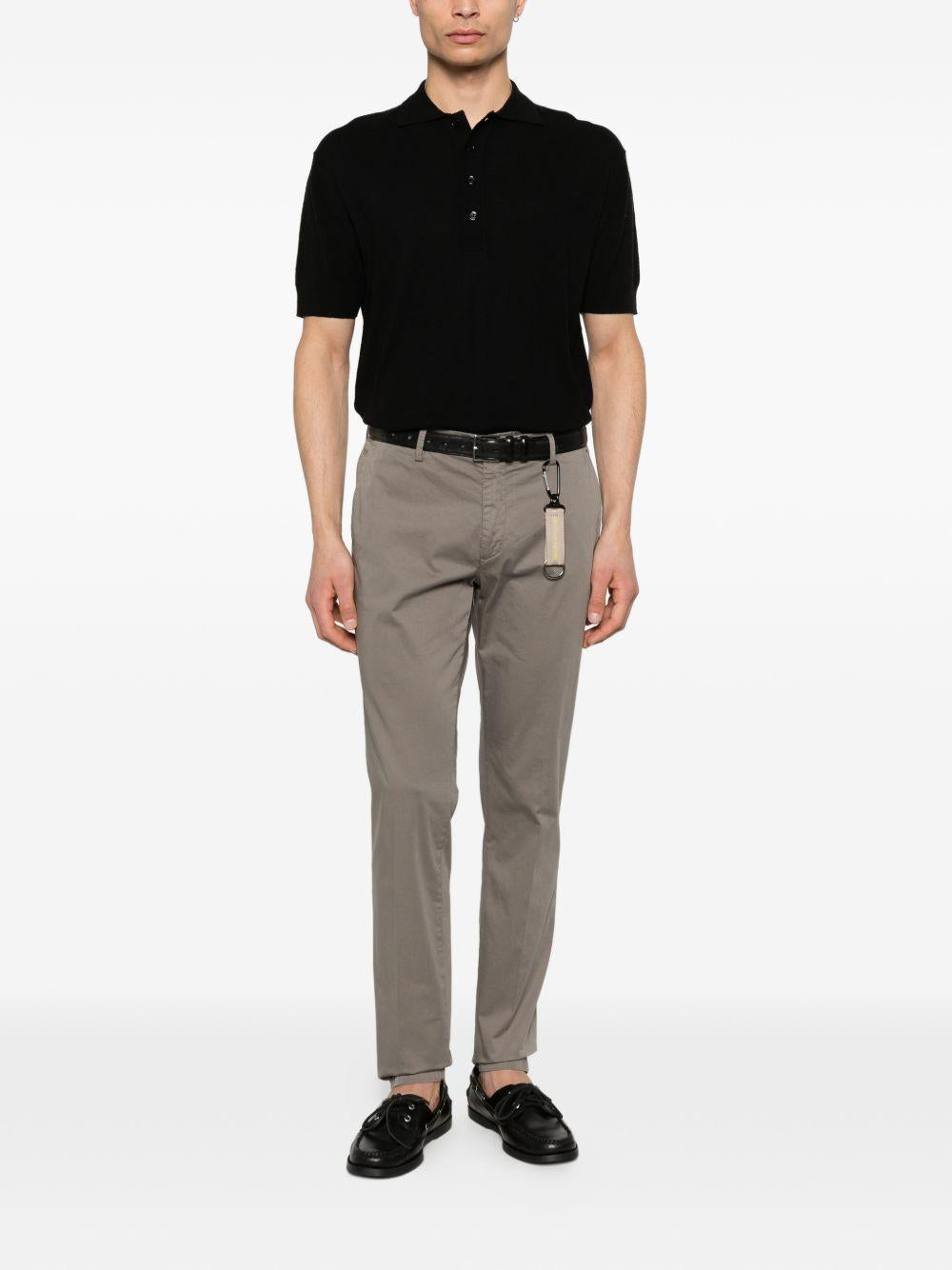 Diagonal Stitch Silk Polo Shirt A022F600 9000 PAOLO PECORA