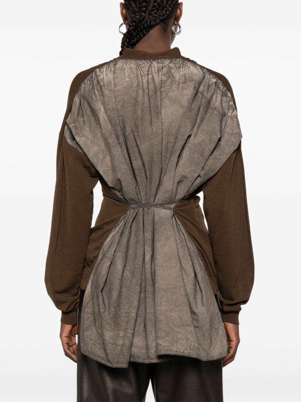Contrast Panel Cardigan UK7136 UW600 BROWN UMA WANG