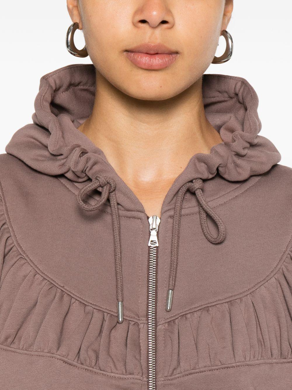 Cropped Loose Zipped Hoodie HADINA3610 811 TAUPE DRIES VAN NOTEN