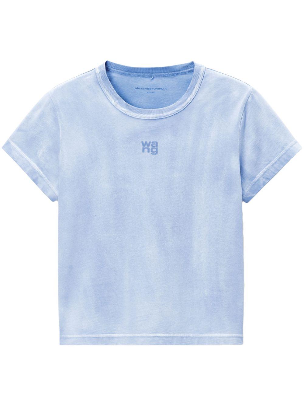 Puff logo shrunken tee 4CC3241521 450B WASHED PALE BLUE ALEXANDER WANG