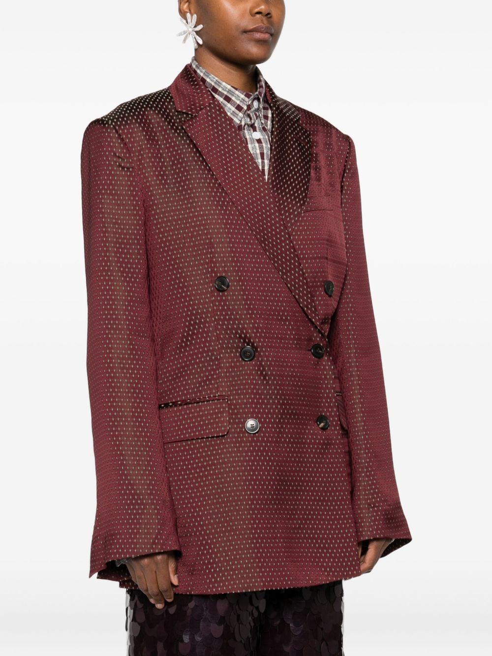 Oversized Jacquard Blazer BAFYA2350 358 BUDGUNDY DRIES VAN NOTEN