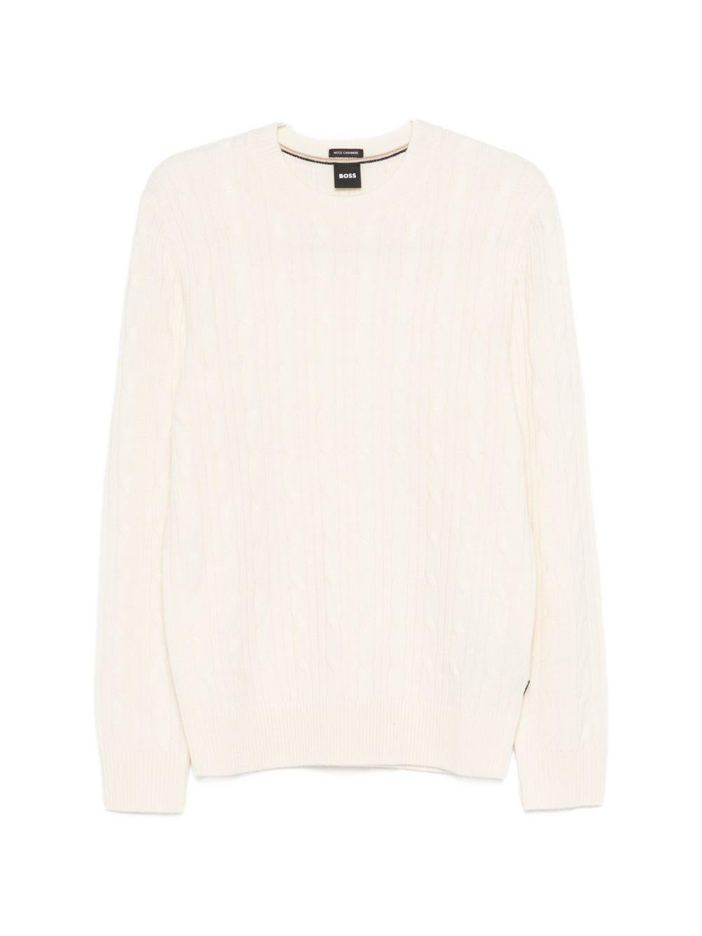 Maglione girocollo 10274959 131 OPEN WHITE BOSS