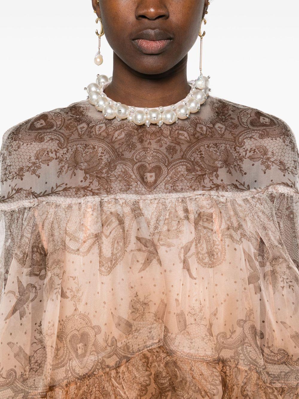 Miniabito Crush 2345DR251 PEACH LACE PRINT ZIMMERMANN