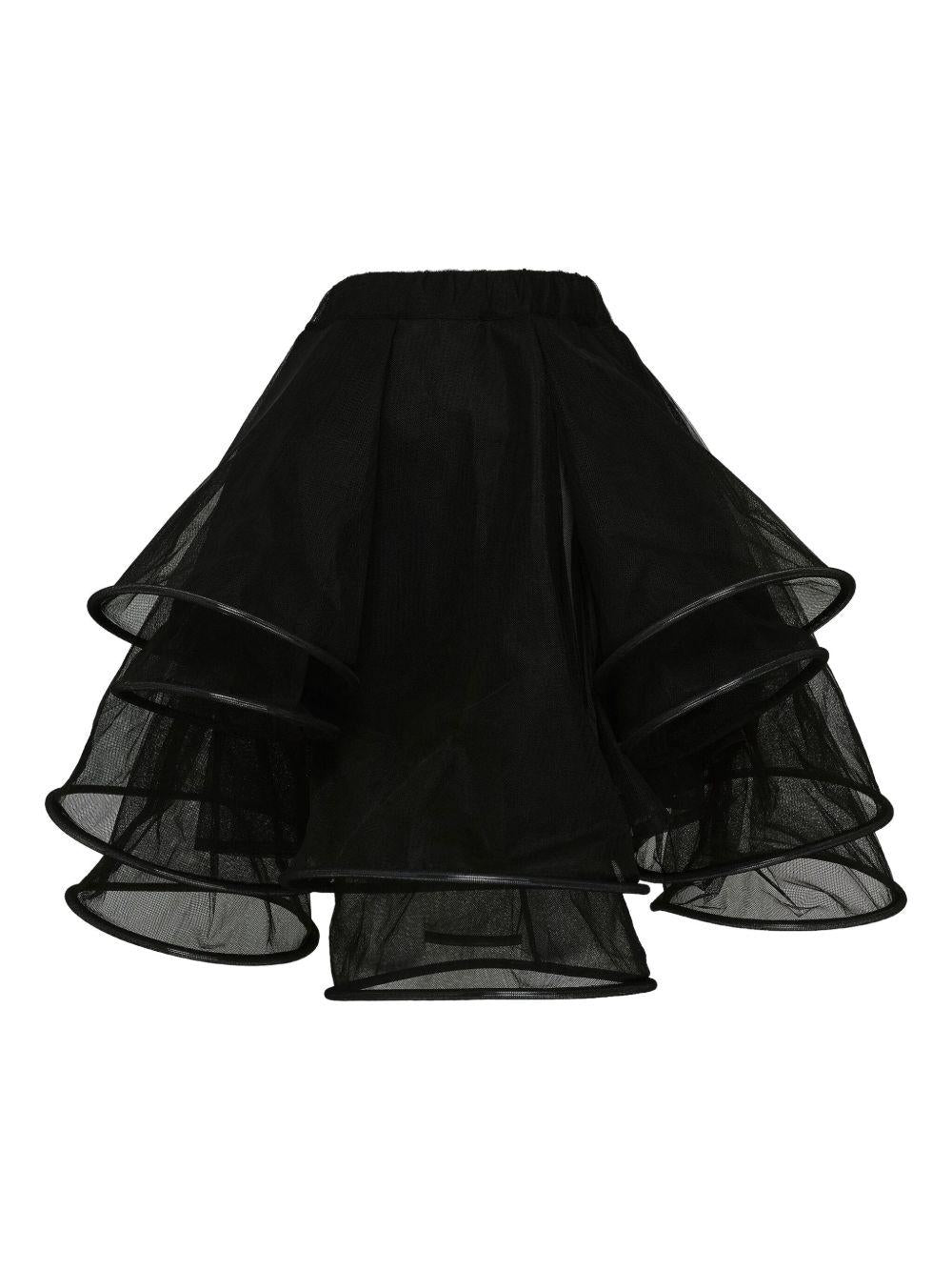 Sheer Pleated Skirt 3PS002051 BLACK NOIR KEI NINOMIYA