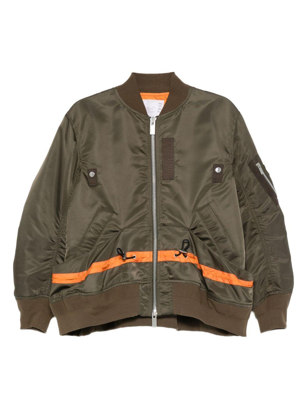 Nylon Twill Blouson Bomber Jacket 2507992 531 DARK KHAKI SACAI
