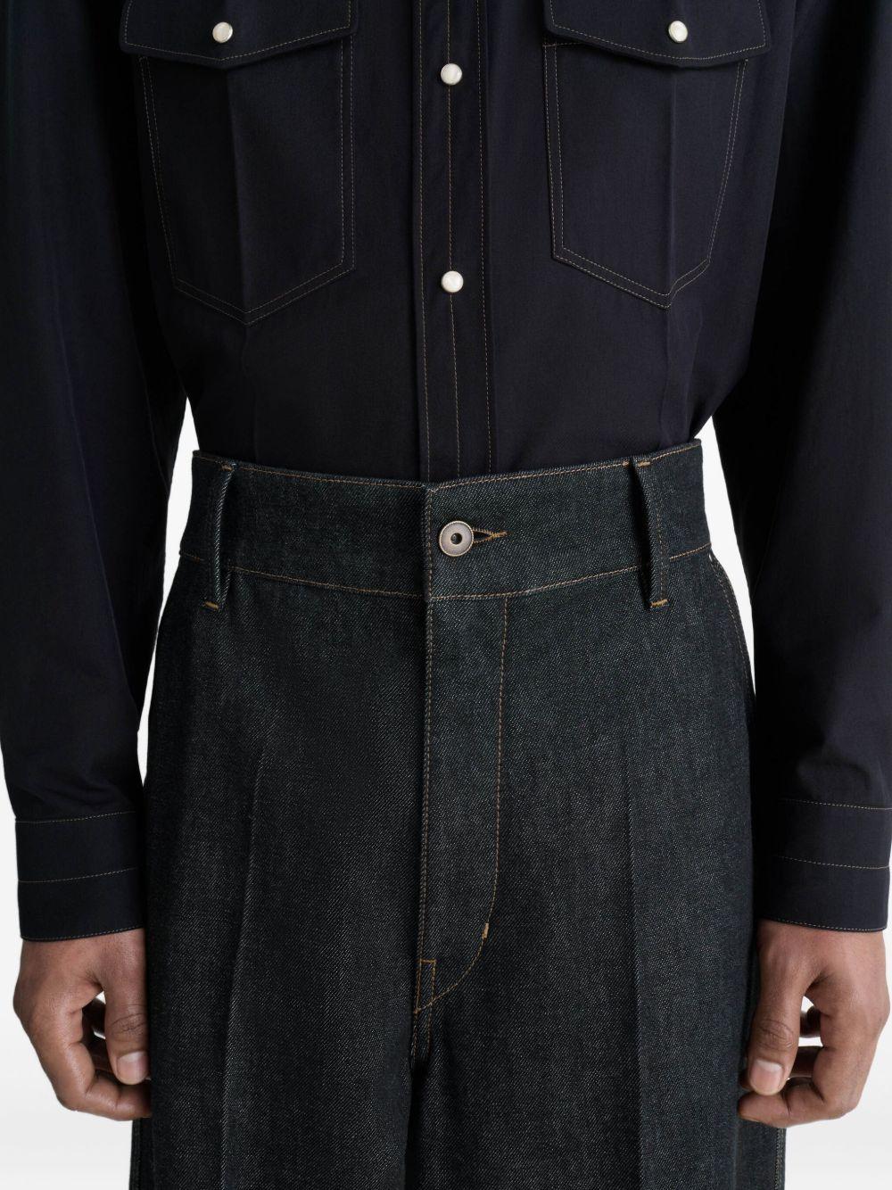 Maxi Barrel Workwear Pants - Heavy Slate Denim<BR/> PA1261LD1061 BK965 SLATE LEMAIRE