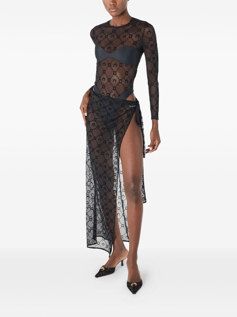 Gonna pareo con monogramma WBW001ACJER0005 BK99 BLACK MARINE SERRE