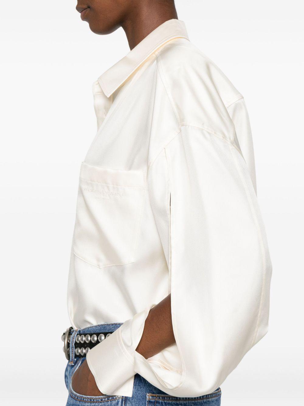 Camicia in Seta Avorio con Maniche Tagliate 1WC4251152 106 IVORY ALEXANDER WANG