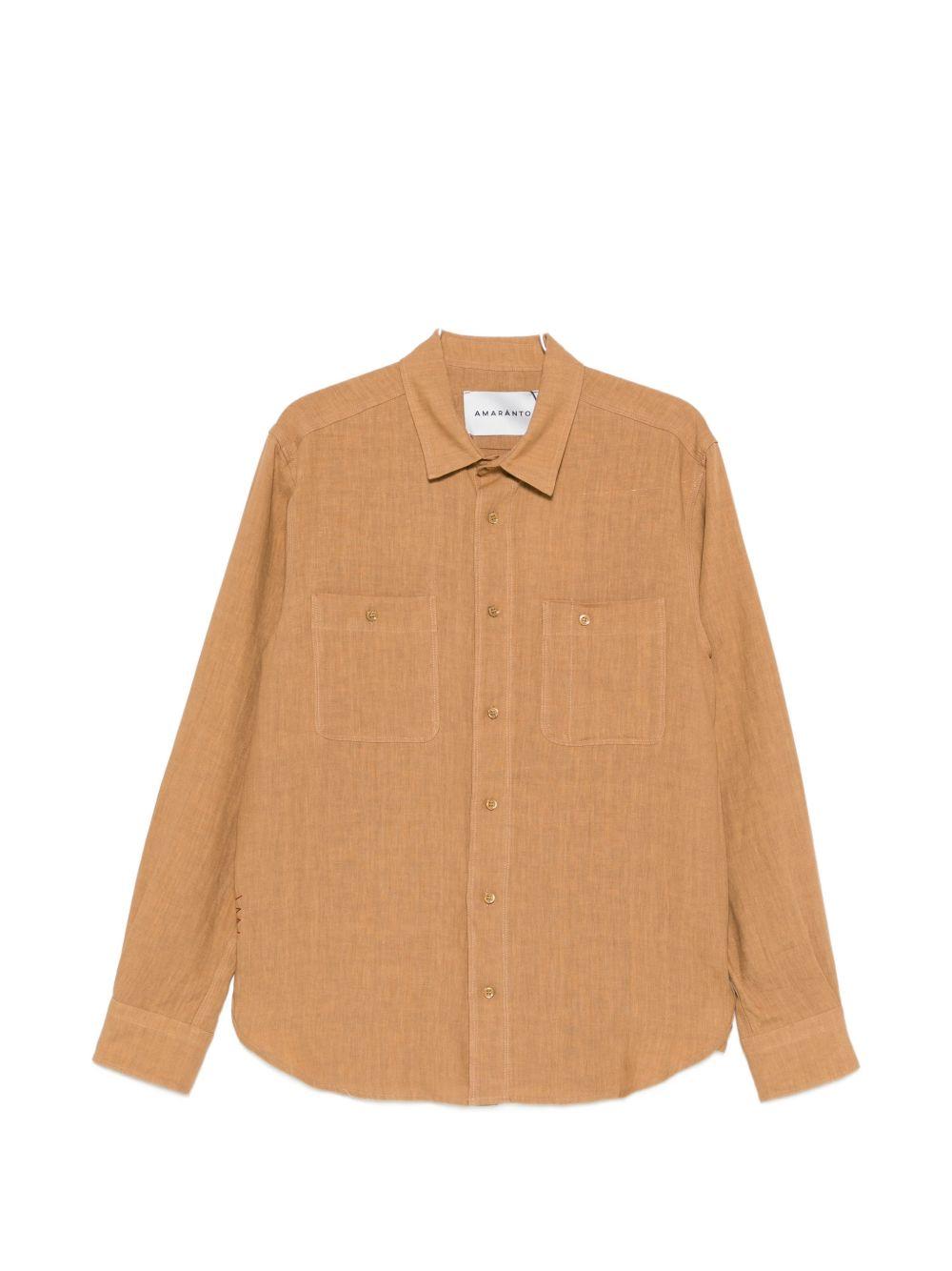 Camicia in lino B6AB0018 62M SAFARI AMARANTO