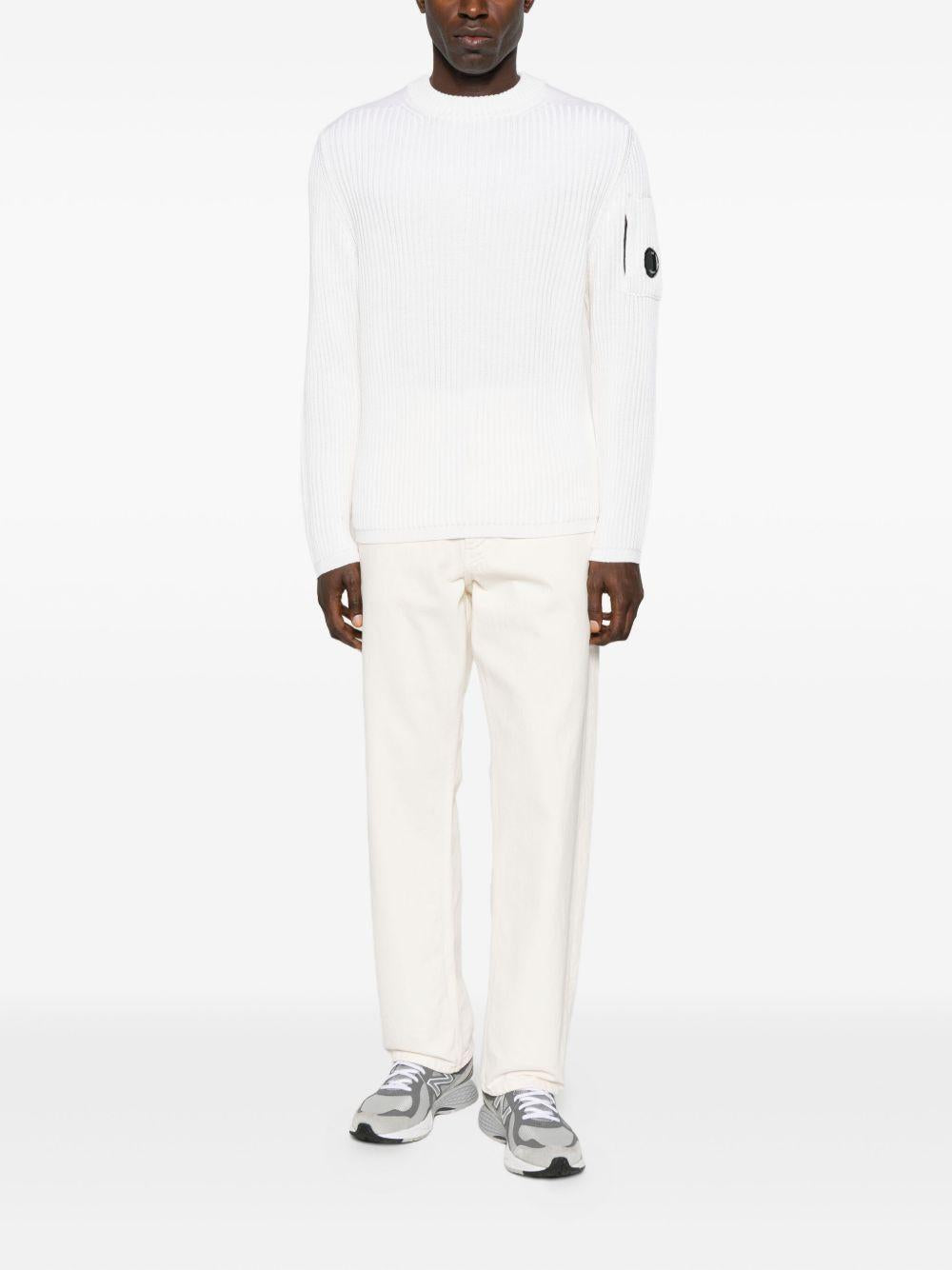 Re-Wool Crewneck Lens Sweater 19CMKN219A006595A 103 GAUZE WHITE CP COMPANY