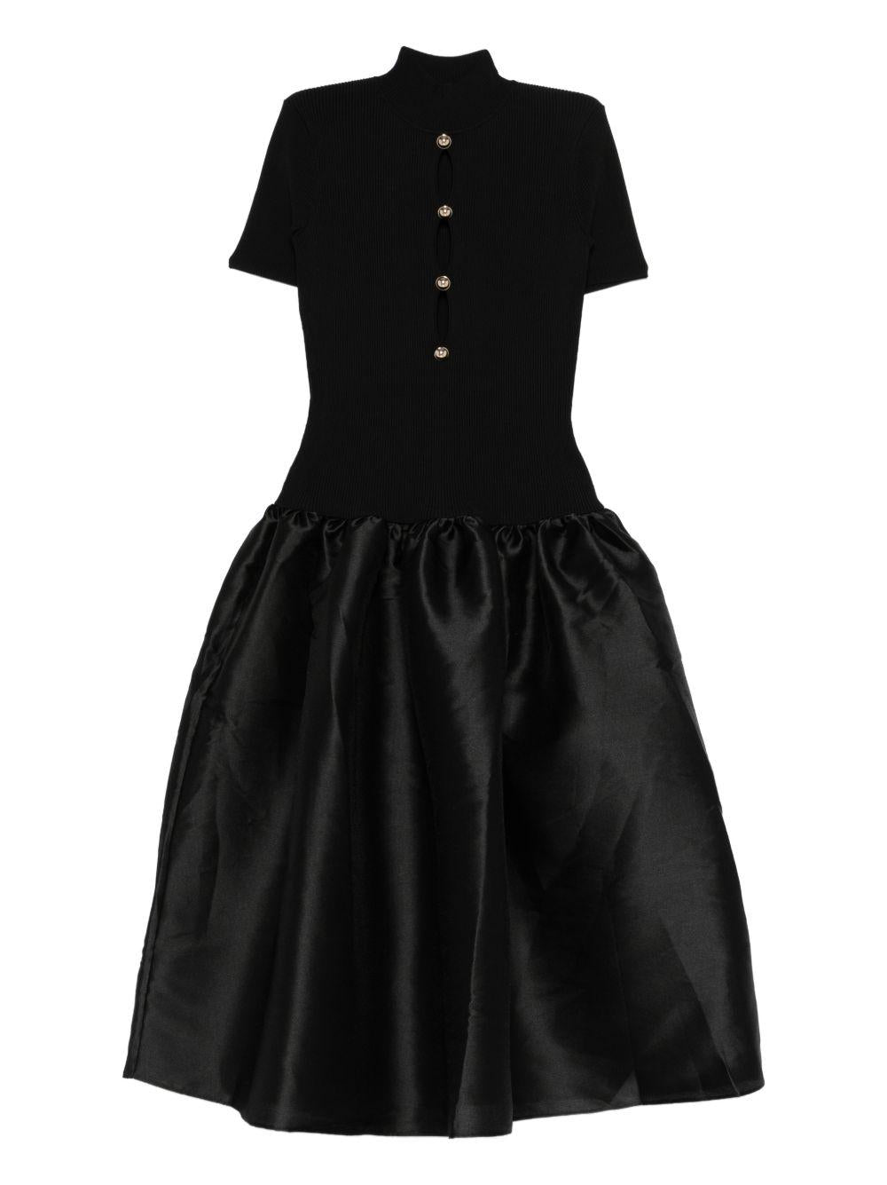 Robe mi-longue à boutonnière RS26138MB BLACK SELF-PORTRAIT