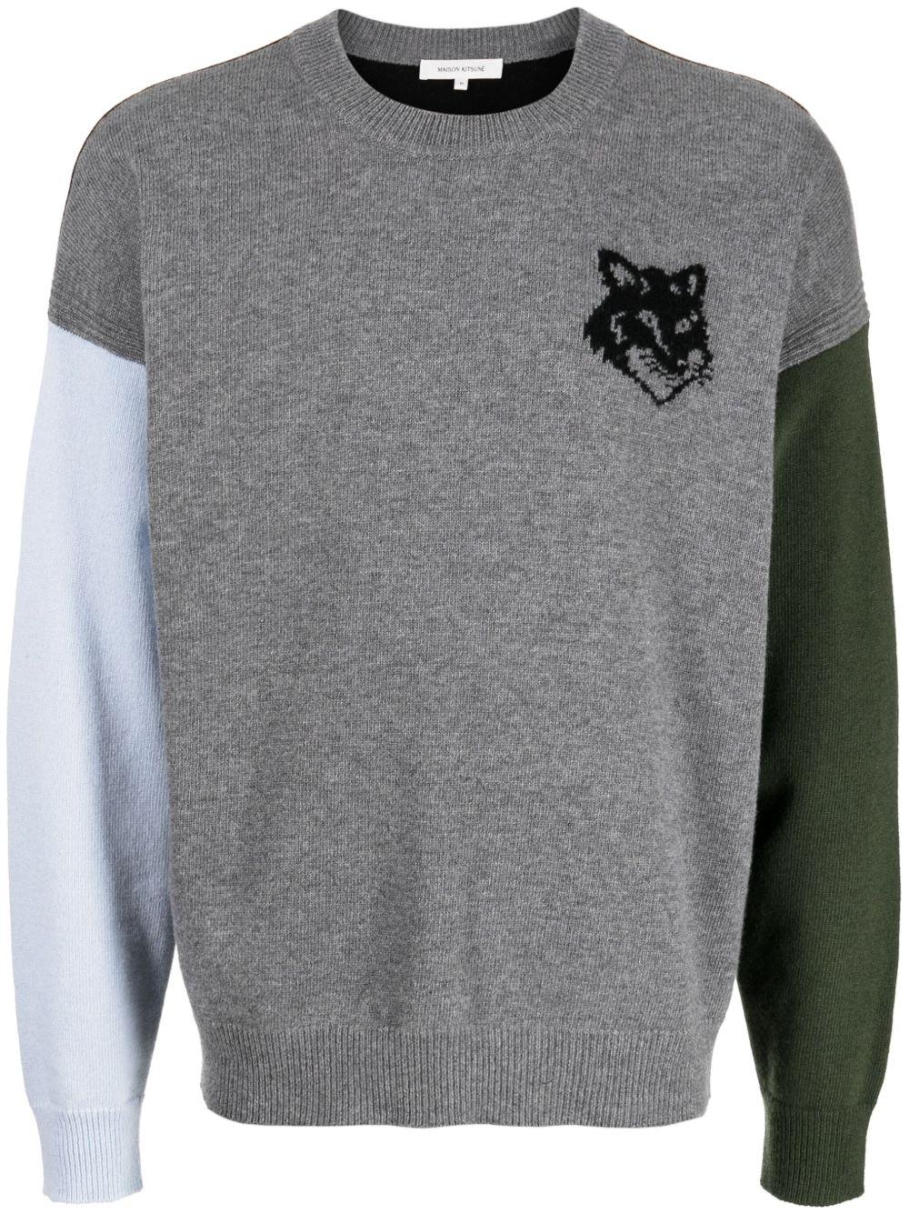 LM00809KT1063 H152 GREY MELANGE BLACK MAISON KITSUNE