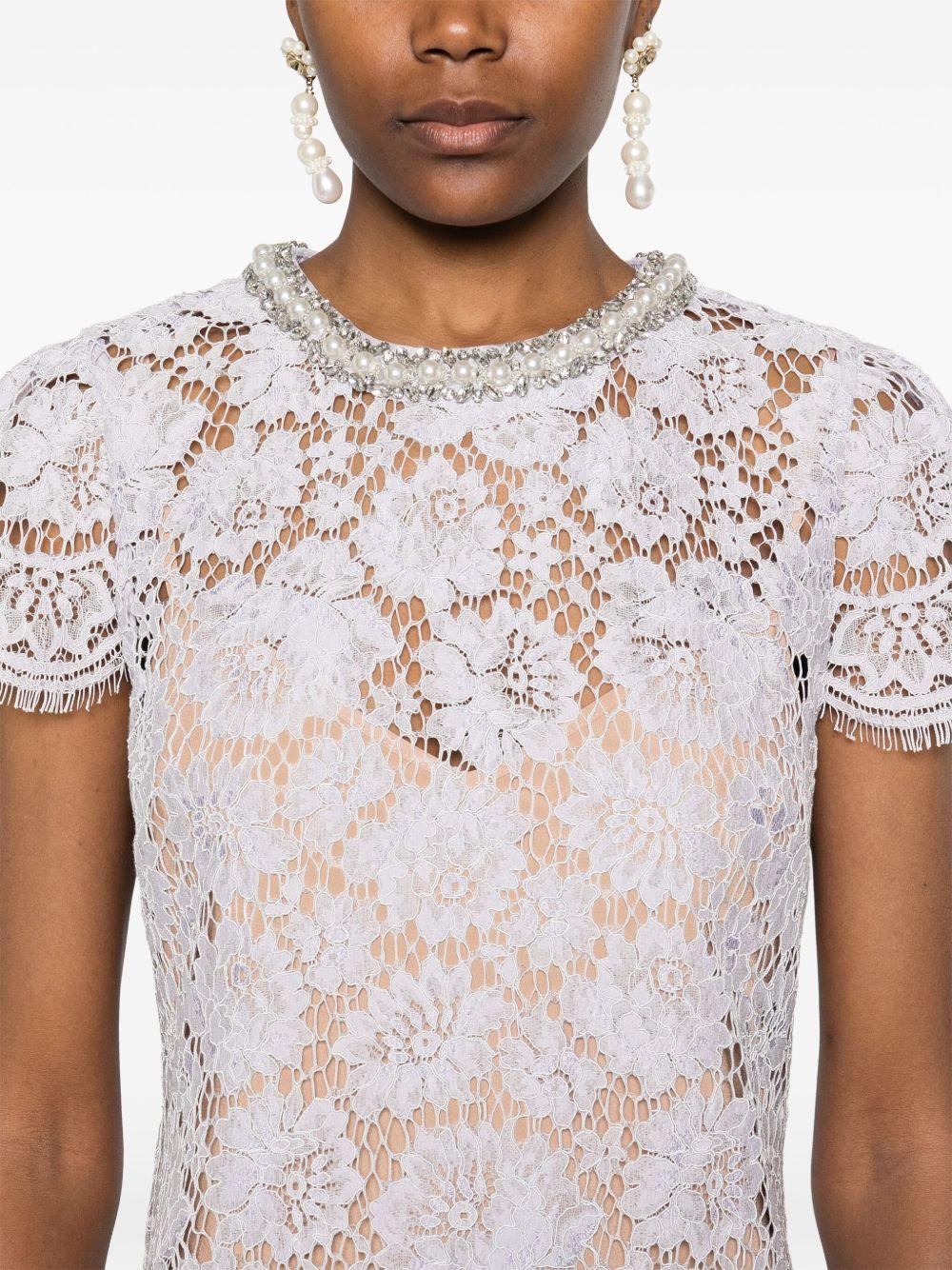 Lace mini dress SS25049SL LILAC SELF-PORTRAIT