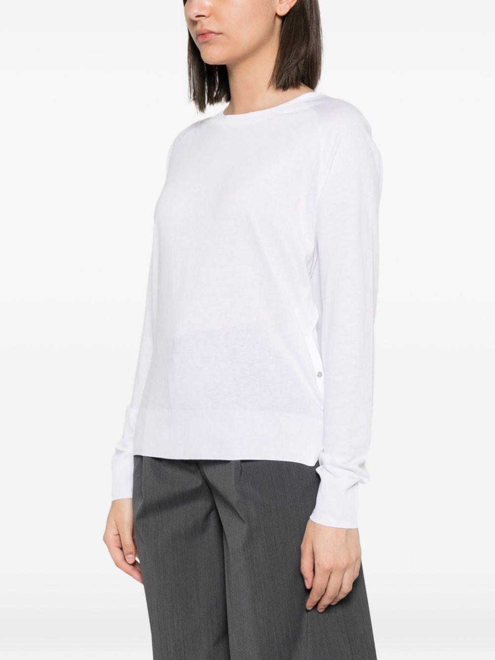 T-shirt a Maniche Lunghe in Glam Knit Effect JG000311D52056 1000 BIANCO HERNO