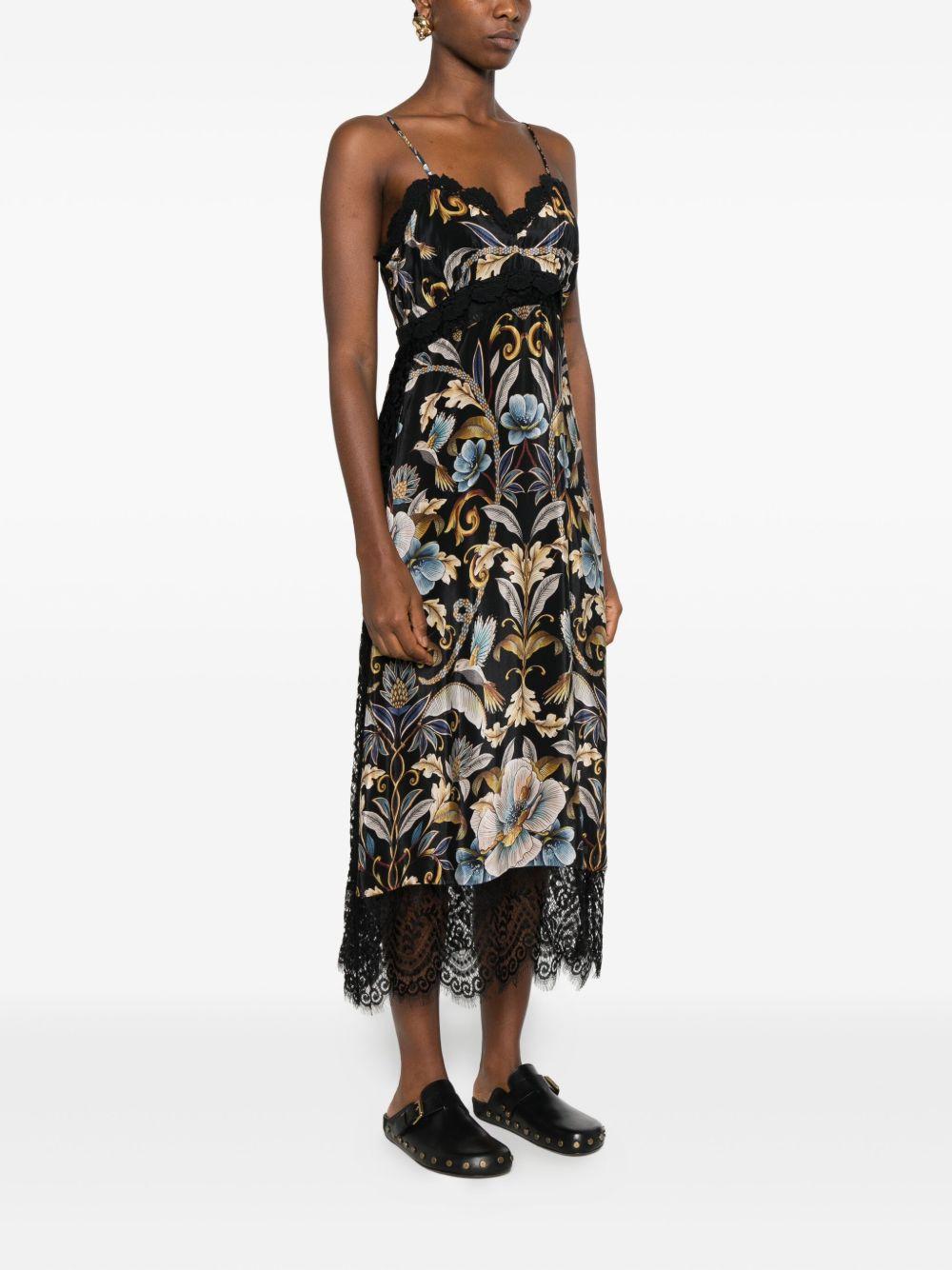 Abito midi Black Flowerful Garden 340093 25082 SNAKE GARDEN FARM RIO