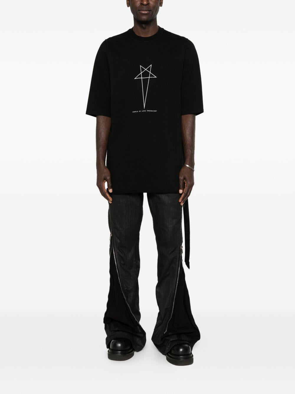 T-shirt girocollo DU01F4274RIGEP3 0911 BLACK RICK OWENS DRKSHDW