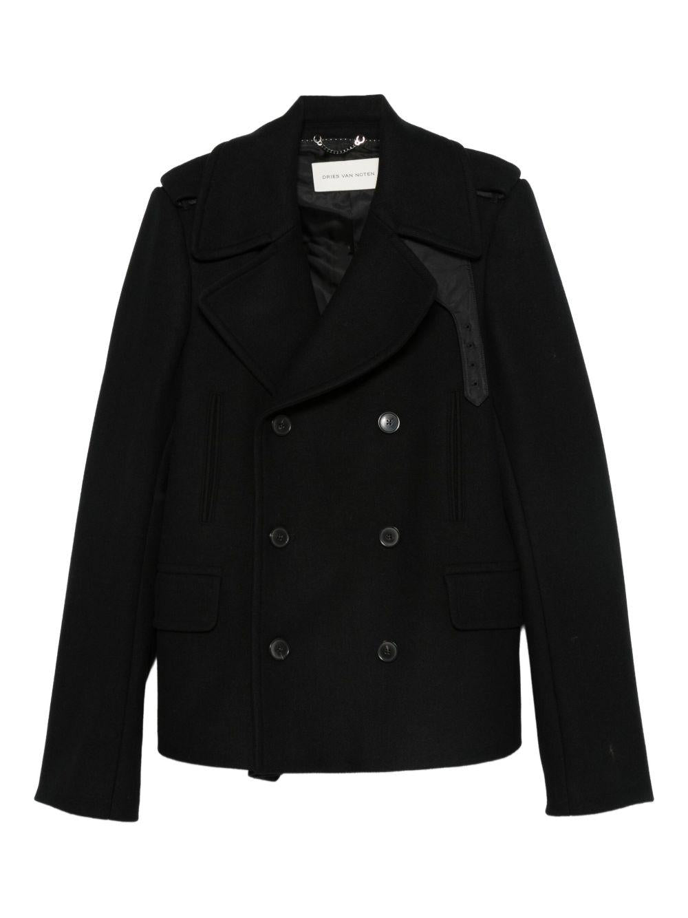 Short Wool Trench Coat RAFAELLBIS2216 900 BLACK DRIES VAN NOTEN