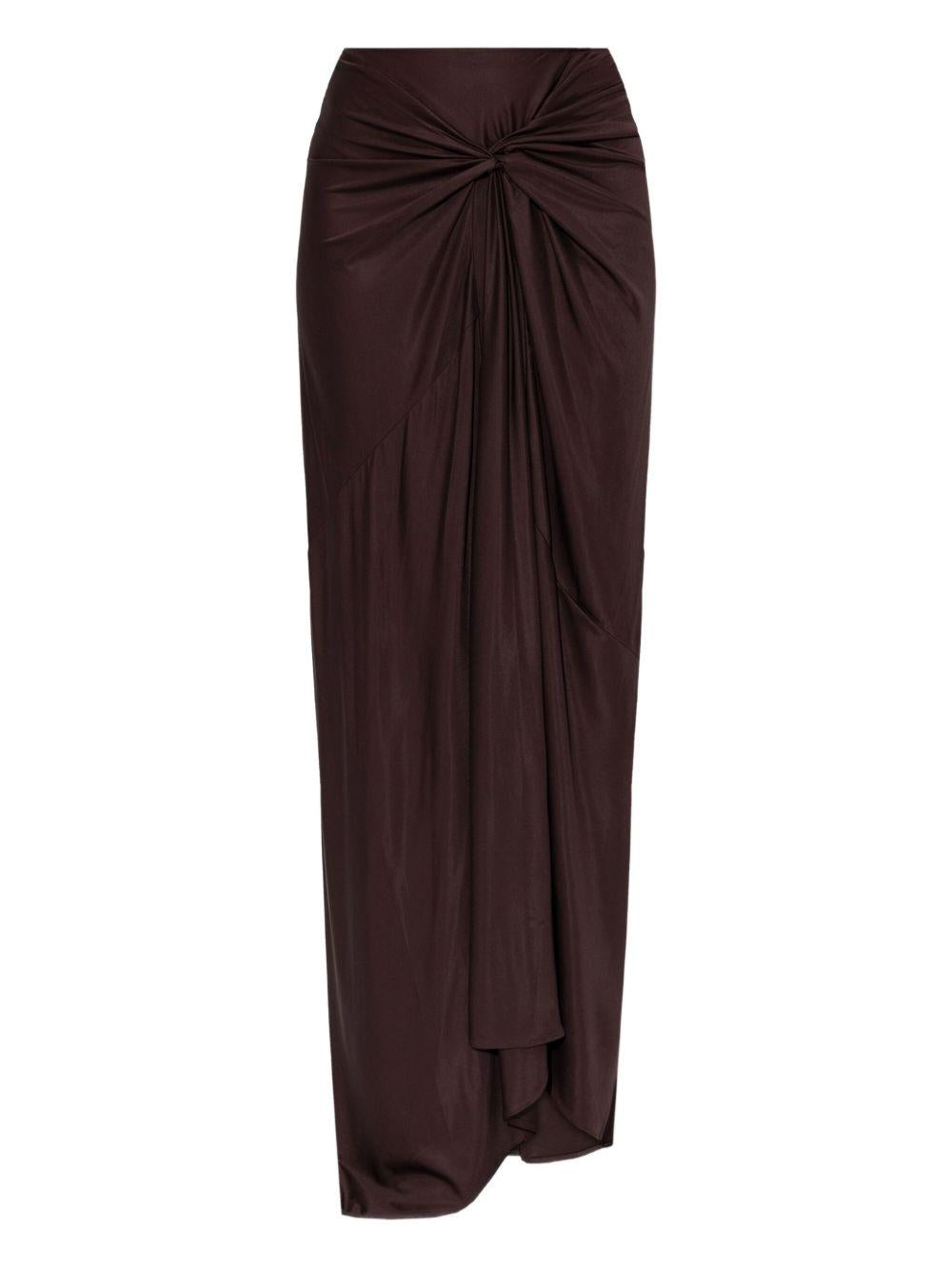 Long Draped Skirt HUMILIA2617 358 BURGUNDY DRIES VAN NOTEN