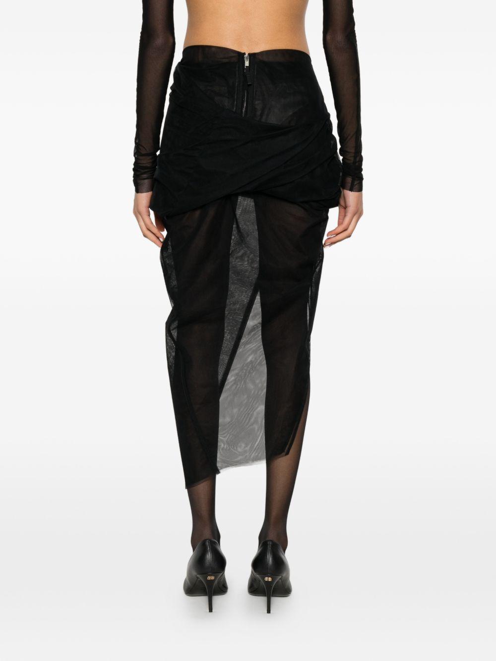 'Draped Calf' Skirt RO01F6376TU 09 BLACK RICK OWENS