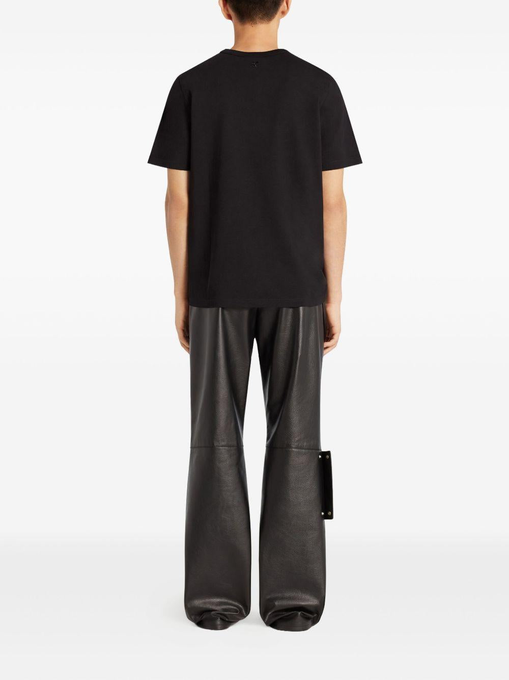 Embroidered T-shirt 325JTS206JS0233 9999 BLACK COURREGES