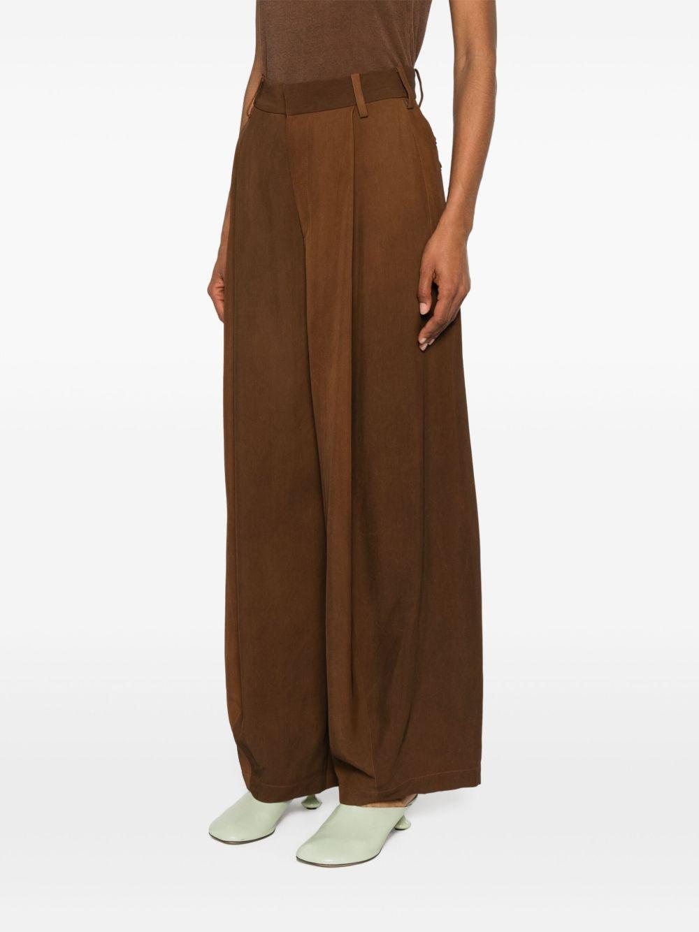 Pantaloni plissettati UW3046 UW600 BROWN UMA WANG