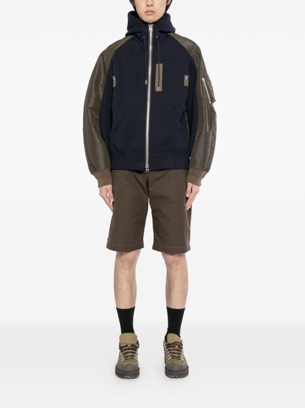 Navy & Khaki Sponge Sweat Hoodie 2603948M 233 NAVY KHAKI SACAI
