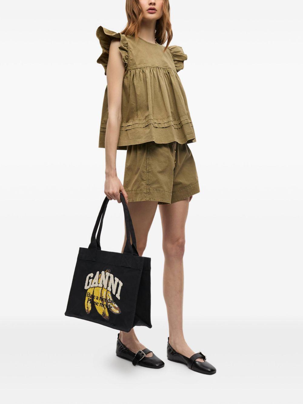 Banana Large Tote A6897 099 BLACK GANNI